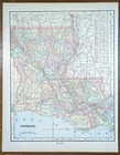 Vintage 1902 Louisiana Map 11 x14  Old Antique Original New Orleans Baton Rouge