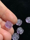 One Vintage Carved Chinese Bead Purple Lavender Amethyst Flower Shape 10mm 