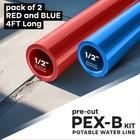 Pex-b Tube Stick Red And Blue Tubing For Potable Water 1 2 In X 4 Ft