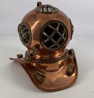 Vtg Mini Diving Helmet Copper   Brass Nautical Display