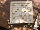Vintage Hen Feathers 3d Sculpted Tortoise   Hare Checkers Game Board