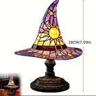 Halloween Witch Hat Lamp Creative Retro Led Night Light Resin Desk Lamp