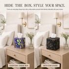 Lartvivr   Floral Print Cotton Fabric Tissue Box Cover  Black
