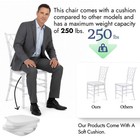 Set Of 3 Acrylic Event Chair With Cushion For Wedding     No Assembly Required 