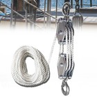 Block And Tackle 1100 Lbs 2200 Lbs Breaking Strength Heavy Duty Pulley 50ft Rope