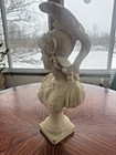 Vintage Nouveau Italian Minerva God Bust Statue     Made In Italy     16    Chalkware