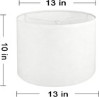 Pure White Linen Drum Lamp Shade  Table Lampshades 13  Top X 13  Bottom X 10  Hi
