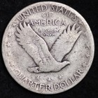 1925 Standing Liberty Quarter Silver Good   Vg Full Date Free Shipping 