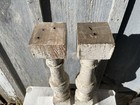 Antique Victorian Pair Architectural Salvage Chippy Paint Porch Balusters 19 5 