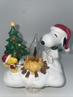 Peanuts Snoopy   Woodstock Christmas Tree Flickering Campfire Night Light New
