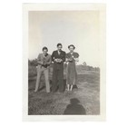 Vintage Snapshot Photo Three People Holding Cameras Camera Duel Shadow 1930s