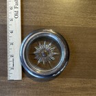 Vintage Leonard Silver Plated Glass Coasters  Italy  Starburst Design  Set Of 4