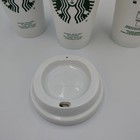 Starbucks Grande Cups Reusable Coffee 16 Oz  Match Lids Set Of 5 White Plastic
