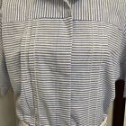 Vintage 70 s 80 s Ilse M California Blue Stripe  Button Down Shirt Dress 16