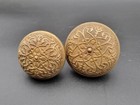 Pair Vintage Matching Doorknob Solid Bronze Ornate Victorian Exterior Interior