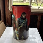 Vintage Cheinco 1967 Planet Of The Apes Metal Garbage Trash Can Hole On Bottom