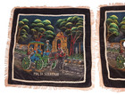 Vintage Souvenir Of Malta Black Velvet Decorative Pillow Covers Pair Maltese Cab