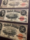 1917  2 Two Dollar Note     Red Seal Large Size Legal Tender Estate Lot Rare    
