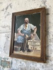 Antique J b  Lewis Shoe Makers Boston  Ma Tin Litho Advertising Sign Cobbler
