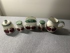 Vintage 1980 s Apple Garden 6 Piece Set Alco Industries  Salt Pepper