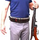 Cowhide Leather Shotshell Bandolier Belt Shotgun Shell Belt Ammunition Carrier