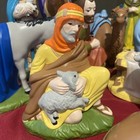  1970s 17 Piece  Holland Ceramic Mold Nativity Set Hand Painted With Added Gems