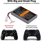 2 Pack 2000mah Ps4 Controller Replacement Battery For Ps4 Pro Slim Lip1522 3 7v