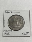 1930 Estonia 2 Krooni Silver Coin Toompea Fortress Cleaned