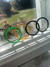 4 Authentic Tested  Bakelite Bracelet Lot Rare Clear Green Amber Swirl    Black