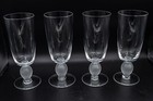 Lalique France Crystal Langeais Champagne Flute Glasses 6 3 8  H - Set Of 4