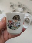 Vtg Children s Play Tea Set Little Girl W  Dog Made In Japan 22 Pieces No Teapot