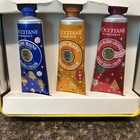 L   occitane Hand Cream Trio W tin Box 10ml  34oz Each  New