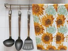 3 Pc Sunflower Kitchen Towel Set - 100  Cotton  Perfect Sunflower Kitchen Decor