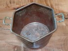 Vintage Hammered Copper Bucket Pot Planter Cachepot Brass Handles Rustic Decor