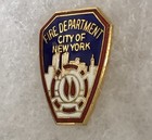 Fdny City Of New York Fire Department Lapel Pin Vtg Enamel Hat Pinback