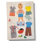 Vintage 1950s Gingham   Calico Paper Dolls Saalfield  4421 Uncut 5 Dolls