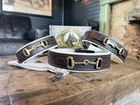 Medium Handmade Top Grain Leather Dog Collar With Soft Padding  Brass Hardware