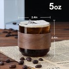 Espresso Shot Glasses Set Of 2  5oz Borosilicate Glass With Wooden Ring  Clear