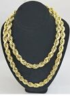 Real 10k Yellow Gold Diamond Cut 10mm Rope Chain Necklace 26    Long Top Qulaity
