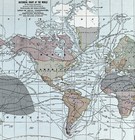 1901 Tunison World Map - Columbus Megallen Cook Challenger Wilkes Cabot Voyages