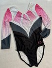 Ozone Gymnastics Leotard Competition Sequin Bling Pink Black Gk Leo Sz  Am