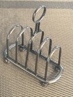 Vintage Silver Plated 4 Slot Toast Rack Letter Holder With Handle