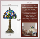 Tiffany Style Table Lamp Seashell Amethyst Stained Glass Vintage Bedside Light