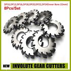 Set 8pc Dp6 dp8 dp10 dp12 dp16 dp18 dp20 dp22 Pa14-1 2  1-8 Involute Gear Cutter