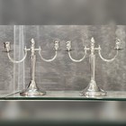 English Silver Plated Candelabras Vintage Art Deco Silverplated Candle Holders