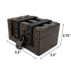 Deluxe Handmade Rectangular Wooden Treasure Chest     Flat Lid Design With Real   