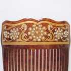 Vintage Faux Tortoise Shell Comb Art Nouveau Pattern Inlaid Rhinestones