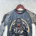 Roar Shirt Youth Xl Gray Gorilla Bjj Rash Guard Long Sleeve Compression Top