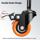 Caster Wheels Heavy Duty 2 Inch Stem Caster 600lbs  Threaded 2 Inch 3 8 -16x1 