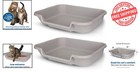 Veterinarian Recommended Senior Cat Litter Box - Large 2-pack Of Misty Gray Pans